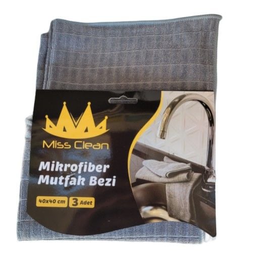 Missclean Üçlü Kareli Mikrofiber Temizlik Bezi