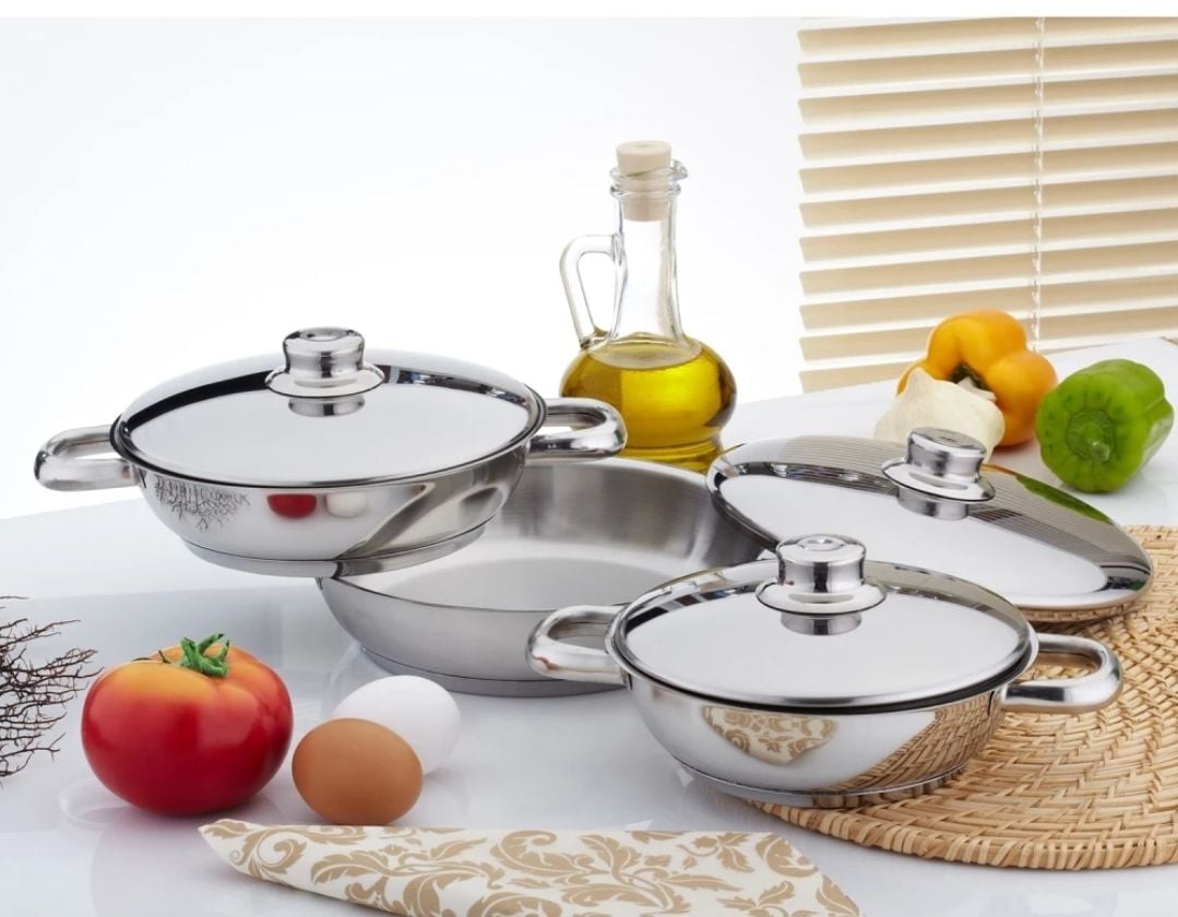 GÜLSAN 6 PARÇA  ÇELİK KAPAKLI OMLET SETİ