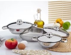 GÜLSAN 6 PARÇA  ÇELİK KAPAKLI OMLET SETİ