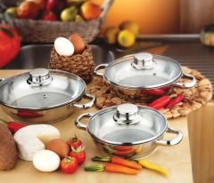 GÜLSAN 6 PARÇA  CAM KAPAKLI OMLET SETİ