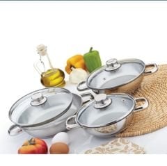 GÜLSAN 6 PARÇA  CAM KAPAKLI OMLET SETİ