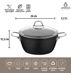 Amboss Dark Derin Tencere 26 cm