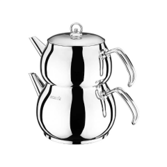 Küre Metal Kulp  Aile boy Çaydanlık Takımı