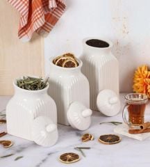 Üçlü Seramik Baharat Kavanozu