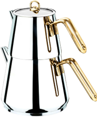 Akdeniz Piramit Metal Kulp Orta Çaydanlık