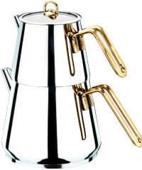 Akdeniz Piramit Metal Kulp Mini Çaydanlık