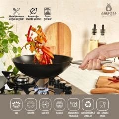 Amboss Dark Wok Tava Tek kulp 28 cm