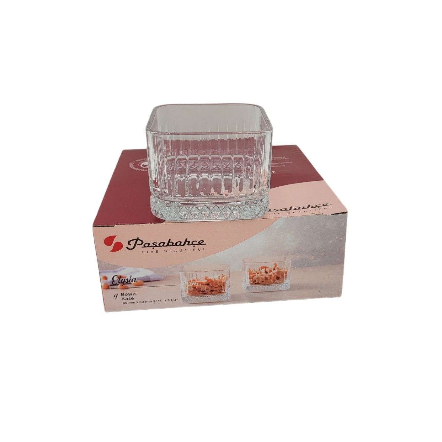PAŞABAHÇE 530138 ELYSIA 4 LÜ KÖŞELİ KASE PAKET