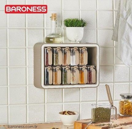 Baroness Yapışkan Askılı 12 li Baharatlık