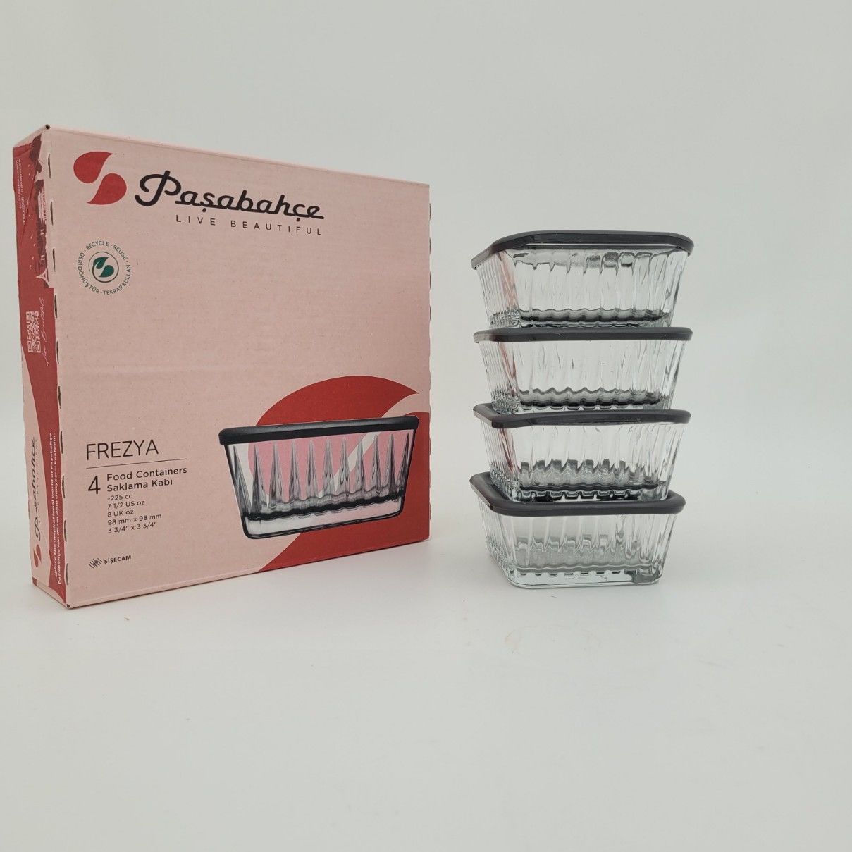 Paşabahçe 530236 Frezya 4 lü Saklama Kabı