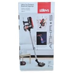 Stilevs Anka S Dikey Toz Torbasız Elektirikli Süpürge Kırmızı&Siyah